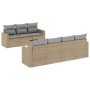 Garden sofa set with beige cushions, 8 pieces, PE rattan. by , Garden sets - Ref: Foro24-3218719, Price: 540,70 €, Discount: %