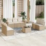 Gartensofa-Set mit beigen Kissen 8 Stück PE-Rattan von , Gartensets - Ref: Foro24-3218828, Preis: 581,24 €, Rabatt: %