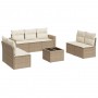 Gartensofa-Set mit beigen Kissen 8 Stück PE-Rattan von , Gartensets - Ref: Foro24-3218828, Preis: 581,24 €, Rabatt: %