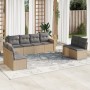 Set mit 9 Gartensofas mit beigen Kissen aus synthetischem Rattan von , Gartensets - Ref: Foro24-3218849, Preis: 565,07 €, Rab...