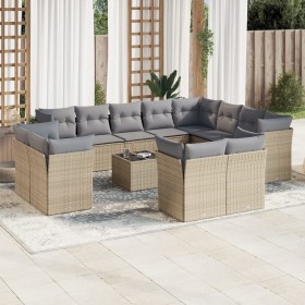 Garden set with 13-piece synthetic rattan beige cushions. by , Garden sets - Ref: Foro24-3218539, Price: 905,19 €, Discount: %