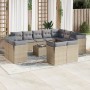 Garden set with 13-piece synthetic rattan beige cushions. by , Garden sets - Ref: Foro24-3218539, Price: 898,99 €, Discount: %