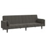 Sofá cama de 2 plazas con dos almohadas terciopelo gris oscuro de , Sofás - Ref: Foro24-375848, Precio: 257,58 €, Descuento: %