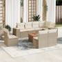 Set de sofás de jardín 9 pzas con cojines ratán sintético beige de , Conjuntos de jardín - Ref: Foro24-3225484, Precio: 679,9...