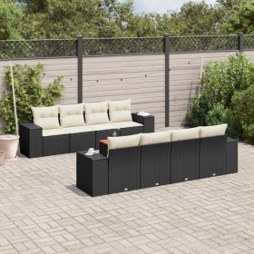 Set aus 8-teiligen Gartensofas und Kissen Kunstrattan schwarz von , Gartensets - Ref: Foro24-3225363, Preis: 598,03 €, Rabatt: %