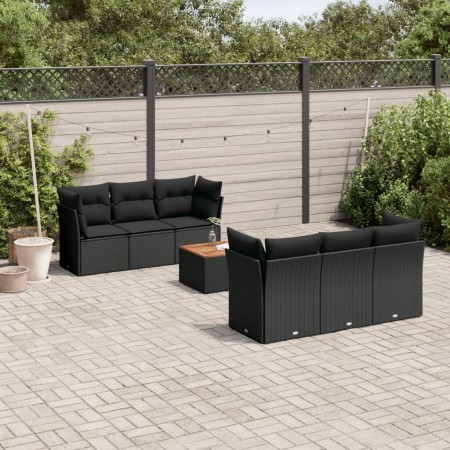 7-piece garden dining set with black synthetic rattan cushions by , Garden sets - Ref: Foro24-3223486, Price: 402,18 €, Disco...