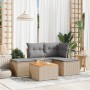 Set Gartensofas mit Kissen 5 Stück synthetisches Rattan beige von , Gartensets - Ref: Foro24-3223588, Preis: 298,51 €, Rabatt: %