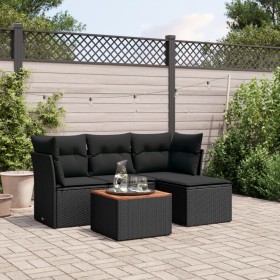 5-piece garden furniture set with black synthetic rattan cushions by , Garden sets - Ref: Foro24-3223605, Price: 268,56 €, Di...