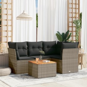 Garden sofa set with 5-piece synthetic rattan gray cushions by , Garden sets - Ref: Foro24-3223624, Price: 336,11 €, Discount: %