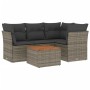 Garden sofa set with 5-piece synthetic rattan gray cushions by , Garden sets - Ref: Foro24-3223624, Price: 326,48 €, Discount: %