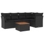 Set aus 6-teiligen Gartensofas und Kissen Kunstrattan schwarz von , Gartensets - Ref: Foro24-3223626, Preis: 361,68 €, Rabatt: %