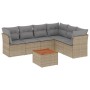 Set of 7-piece garden sofas and beige synthetic rattan cushions by , Garden sets - Ref: Foro24-3223658, Price: 460,49 €, Disc...