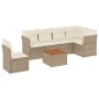 Set sofás de jardín 7 piezas y cojines ratán sintético beige de , Conjuntos de jardín - Ref: Foro24-3223664, Precio: 513,15 €...