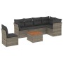 7-piece garden sofa set with gray PE rattan cushions by , Garden sets - Ref: Foro24-3223666, Price: 427,99 €, Discount: %