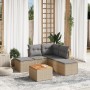 Garden sofa set with 6-piece synthetic rattan beige cushions by , Garden sets - Ref: Foro24-3223672, Price: 350,95 €, Discoun...