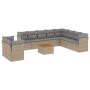 Set von 11-teiligen Gartensofas mit beigen Kissen aus synthetischem Rattan von , Gartensets - Ref: Foro24-3223721, Preis: 718...