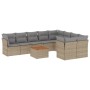 Set Gartensofas mit beigen Kissen 10 Stück synthetisches Rattan von , Gartensets - Ref: Foro24-3223819, Preis: 628,58 €, Raba...