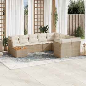 Garden sofa set with beige cushions, 10 pieces, made of synthetic rattan. by , Garden sets - Ref: Foro24-3223825, Price: 739,...