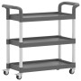 3-tier gray aluminum cart 77x34x72 cm by , Kitchen and dining carts - Ref: Foro24-30323, Price: 62,70 €, Discount: %