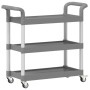 3-tier gray aluminum cart 77x34x72 cm by , Kitchen and dining carts - Ref: Foro24-30323, Price: 62,70 €, Discount: %