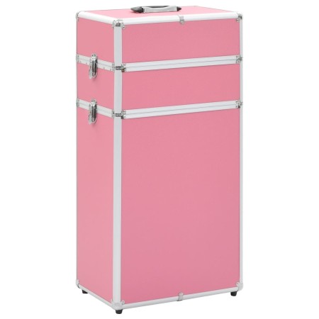 Maletín trolley de maquillaje de aluminio rosa de vidaXL, Neceseres - Ref: Foro24-91820, Precio: 112,97 €, Descuento: %