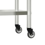 Stainless steel kitchen work table with wheels 110x30x85 cm by , Restoration - Ref: Foro24-376461, Price: 137,38 €, Discount: %