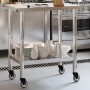 Kitchen work table with stainless steel wheels 82.5x55x85 cm by , Restoration - Ref: Foro24-376463, Price: 126,13 €, Discount: %