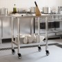 Kitchen work table with stainless steel wheels 82.5x55x85 cm by , Restoration - Ref: Foro24-376463, Price: 126,13 €, Discount: %