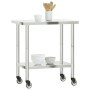 Kitchen work table with stainless steel wheels 82.5x55x85 cm by , Restoration - Ref: Foro24-376463, Price: 126,13 €, Discount: %