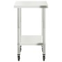 Kitchen work table with stainless steel wheels 82.5x55x85 cm by , Restoration - Ref: Foro24-376463, Price: 126,13 €, Discount: %