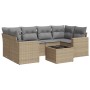 Set aus 7-teiligen Gartensofas und Kissen, synthetisches Rattan, beige von , Gartensets - Ref: Foro24-3218709, Preis: 474,67 ...