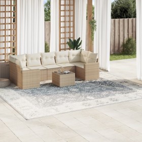 Garden sofa set with beige cushions 8 pcs PE rattan by , Garden sets - Ref: Foro24-3218728, Price: 668,32 €, Discount: %