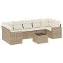 Gartensofa-Set mit beigen Kissen 8 Stück PE-Rattan von , Gartensets - Ref: Foro24-3218728, Preis: 665,69 €, Rabatt: %