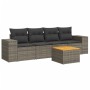 Gartensofa-Set mit Kissen, 5-teilig, graues synthetisches Rattan von , Gartensets - Ref: Foro24-3225325, Preis: 324,11 €, Rab...