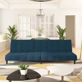 Blue velvet 2-seater sofa bed by , Sofas - Ref: Foro24-375762, Price: 227,94 €, Discount: %