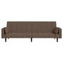 Two-seater sofa bed with two taupe gray fabric pillows. by , Sofas - Ref: Foro24-375839, Price: 252,67 €, Discount: %