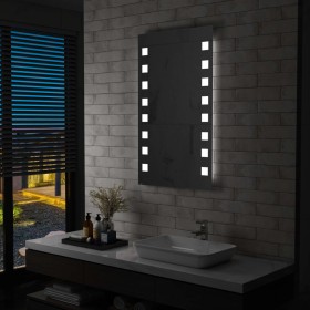 Espejo de pared de baño con LED 60x100 cm de vidaXL, Espejos - Ref: Foro24-144701, Precio: 68,11 €, Descuento: %