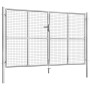 Silver galvanized steel garden gate 306x200 cm by vidaXL, garden gates - Ref: Foro24-144764, Price: 456,40 €, Discount: %