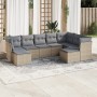 Set mit 9 Gartensofas mit beigen Kissen aus synthetischem Rattan von , Gartensets - Ref: Foro24-3218569, Preis: 558,06 €, Rab...