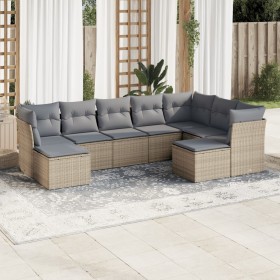 Set mit 9 Gartensofas mit beigen Kissen aus synthetischem Rattan von , Gartensets - Ref: Foro24-3218569, Preis: 559,65 €, Rab...