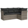 Set mit 4 Gartensofas und Kissen synthetisches Rattangrau von , Gartensets - Ref: Foro24-3217580, Preis: 275,99 €, Rabatt: %