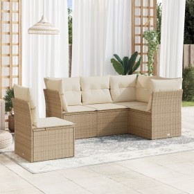 Garden sofa set with 5-piece synthetic rattan beige cushions by , Garden sets - Ref: Foro24-3217638, Price: 435,41 €, Discoun...