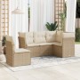 Garden sofa set with 5-piece synthetic rattan beige cushions by , Garden sets - Ref: Foro24-3217638, Price: 435,41 €, Discoun...