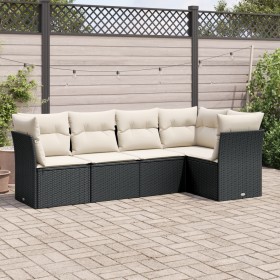 5-teiliges Gartenmöbel-Set und schwarze synthetische Rattankissen von , Gartensets - Ref: Foro24-3217596, Preis: 344,58 €, Ra...