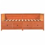 Wax brown solid pine wood sofa bed 90x200 cm by , Beds and slatted bases - Ref: Foro24-844438, Price: 255,99 €, Discount: %