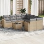 9-piece garden sofa set with beige synthetic rattan cushions by , Garden sets - Ref: Foro24-3218749, Price: 594,44 €, Discoun...