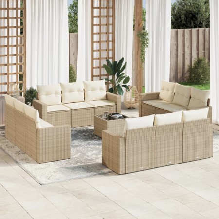 Set sofás de jardín con cojines 13 pzas ratán sintético beige de , Conjuntos de jardín - Ref: Foro24-3218768, Precio: 1,00 €,...