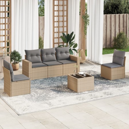 Set Gartensofas mit Kissen 6 Stück synthetisches Rattan beige von , Gartensets - Ref: Foro24-3218789, Preis: 388,72 €, Rabatt: %