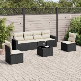 7-piece garden dining set with black synthetic rattan cushions by , Garden sets - Ref: Foro24-3218806, Price: 412,59 €, Disco...