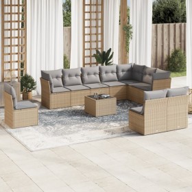 11-teiliges Gartensofa-Set mit beigen synthetischen Rattankissen von , Gartensets - Ref: Foro24-3249648, Preis: 768,99 €, Rab...